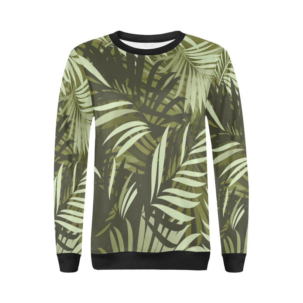 Palm Leaves Pattern Print Design PL05 Women Long Sleeve Sweatshirt-JorJune