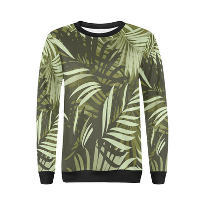 Palm Leaves Pattern Print Design PL05 Women Long Sleeve Sweatshirt-JorJune