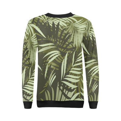 Palm Leaves Pattern Print Design PL05 Women Long Sleeve Sweatshirt-JorJune
