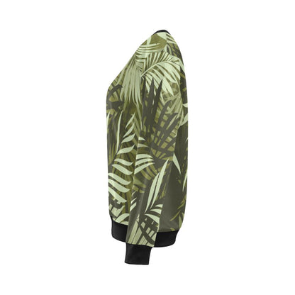 Palm Leaves Pattern Print Design PL05 Women Long Sleeve Sweatshirt-JorJune