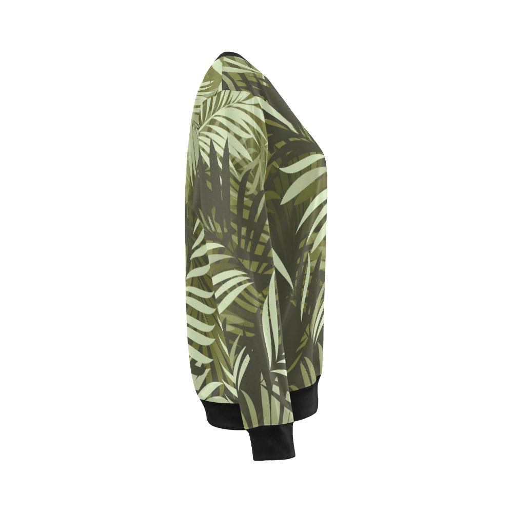 Palm Leaves Pattern Print Design PL05 Women Long Sleeve Sweatshirt-JorJune