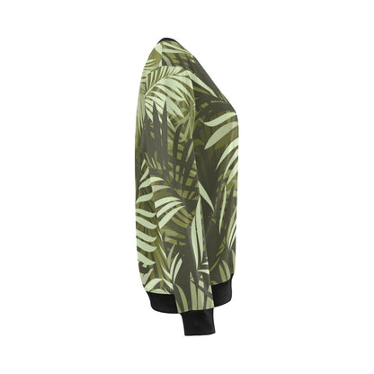 Palm Leaves Pattern Print Design PL05 Women Long Sleeve Sweatshirt-JorJune