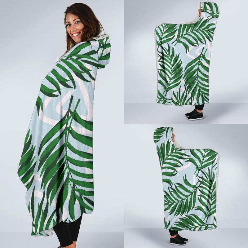 Palm Leaves Pattern Print Design PL06 Hooded Blanket-JORJUNE.COM