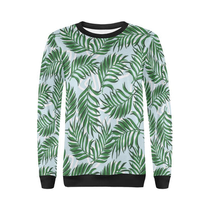 Palm Leaves Pattern Print Design PL06 Women Long Sleeve Sweatshirt-JorJune