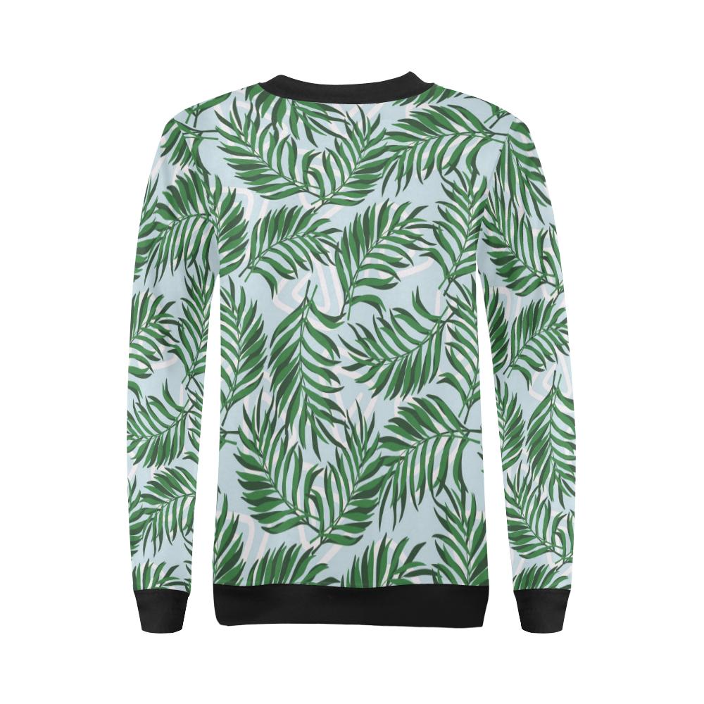 Palm Leaves Pattern Print Design PL06 Women Long Sleeve Sweatshirt-JorJune