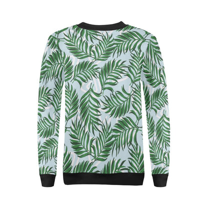 Palm Leaves Pattern Print Design PL06 Women Long Sleeve Sweatshirt-JorJune