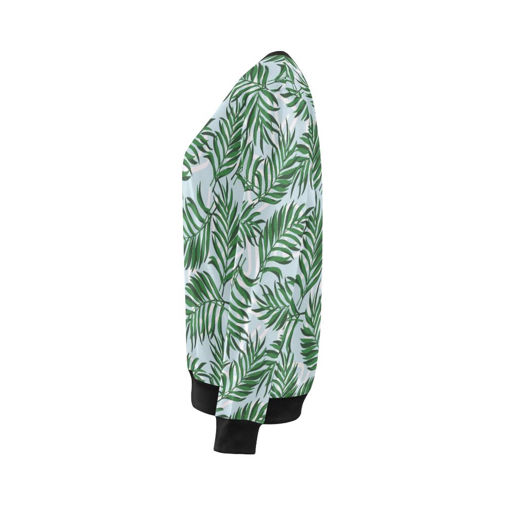 Palm Leaves Pattern Print Design PL06 Women Long Sleeve Sweatshirt-JorJune