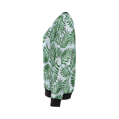 Palm Leaves Pattern Print Design PL06 Women Long Sleeve Sweatshirt-JorJune