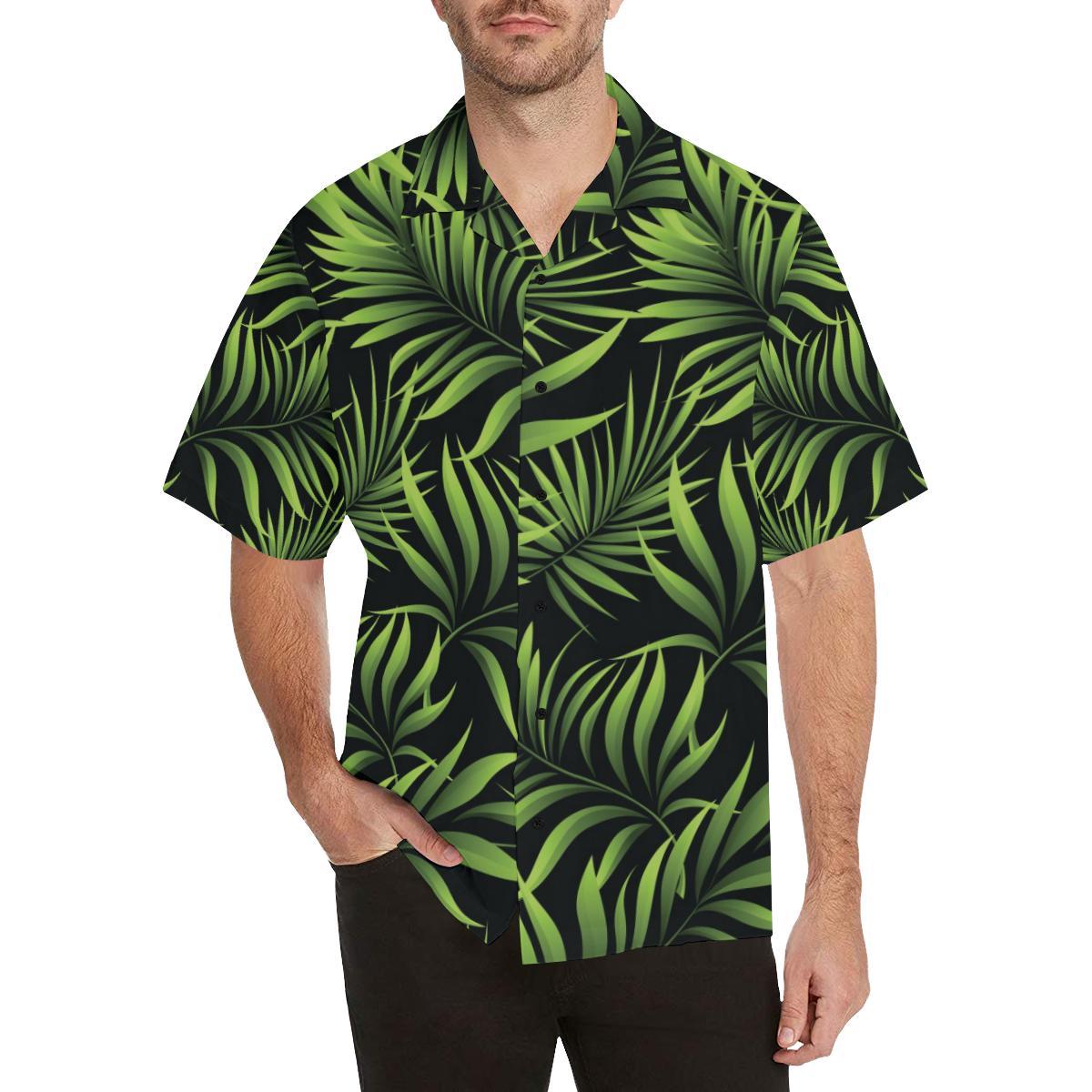 Palm Leaves Pattern Print Design PL07 Men Hawaiian Shirt-JorJune