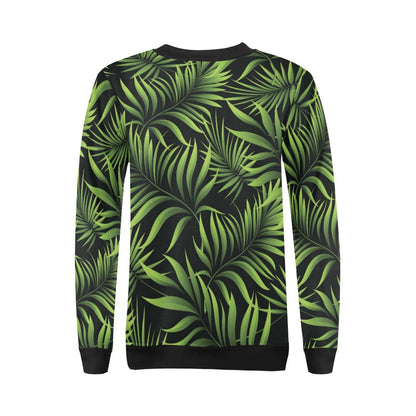 Palm Leaves Pattern Print Design PL07 Women Long Sleeve Sweatshirt-JorJune