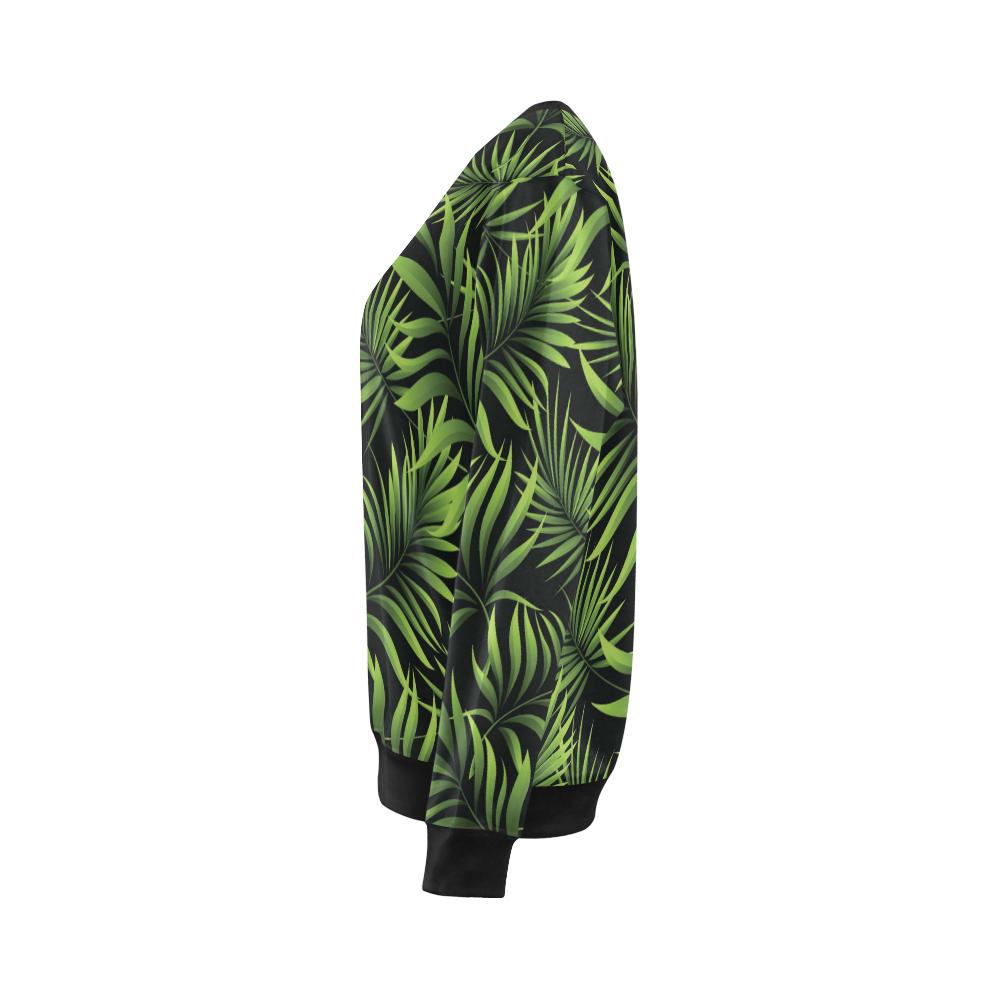 Palm Leaves Pattern Print Design PL07 Women Long Sleeve Sweatshirt-JorJune