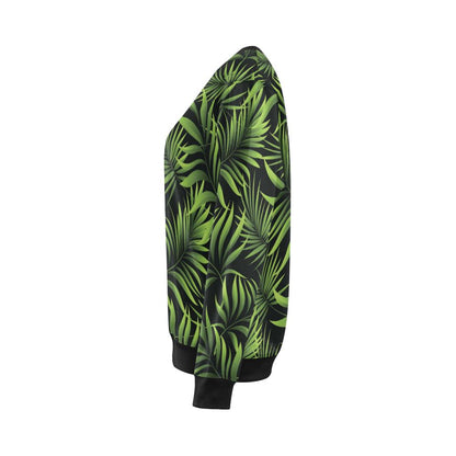 Palm Leaves Pattern Print Design PL07 Women Long Sleeve Sweatshirt-JorJune