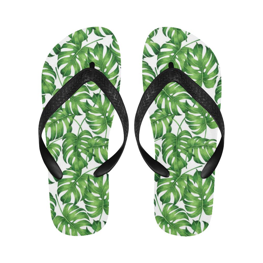 Palm Leaves Pattern Print Design PL08 Flip Flops-JorJune