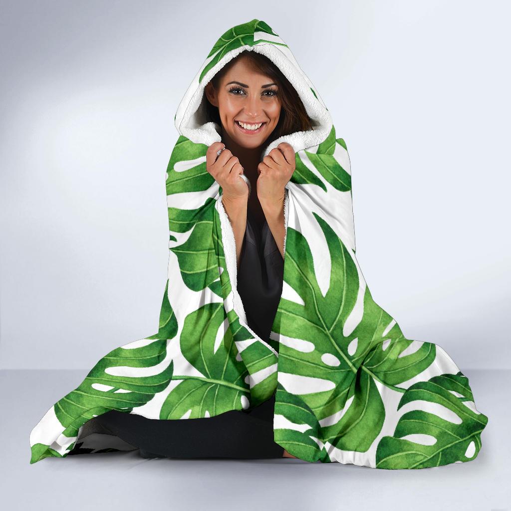 Palm Leaves Pattern Print Design PL08 Hooded Blanket-JORJUNE.COM
