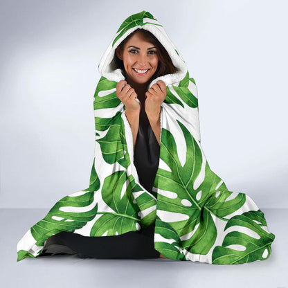 Palm Leaves Pattern Print Design PL08 Hooded Blanket-JORJUNE.COM