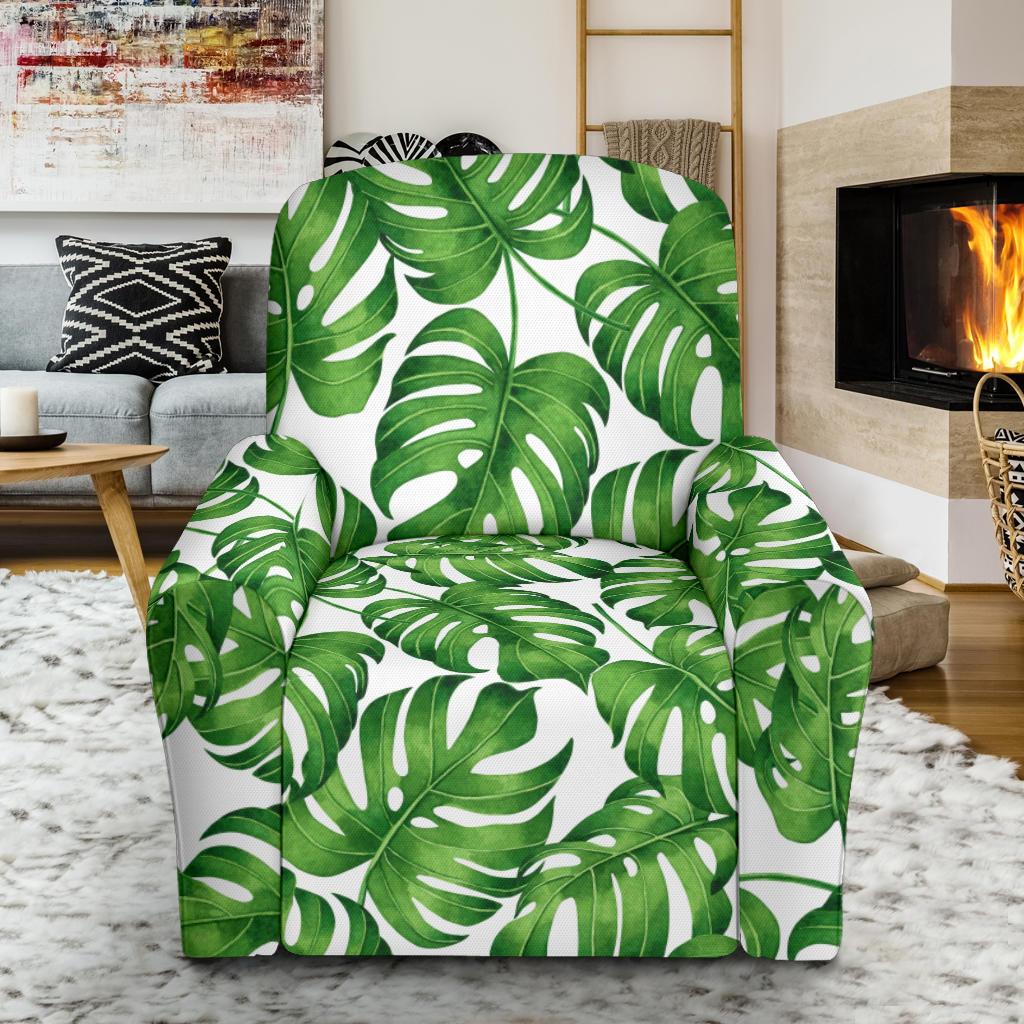 Palm Leaves Pattern Print Design PL08 Recliner Slipcover-JORJUNE.COM