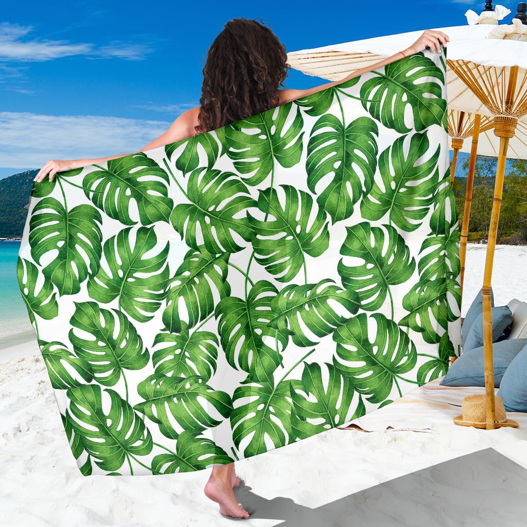 Palm Leaves Pattern Print Design PL08 Sarong Pareo Wrap-JORJUNE.COM