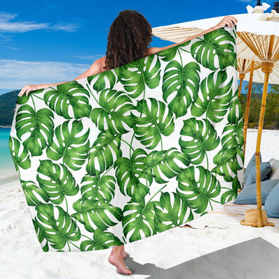 Palm Leaves Pattern Print Design PL08 Sarong Pareo Wrap-JORJUNE.COM