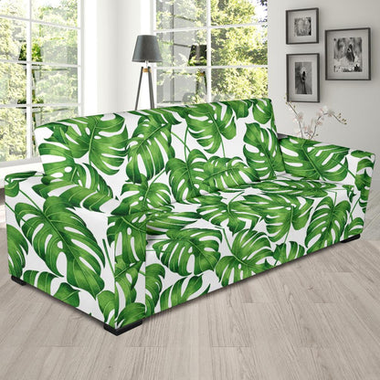 Palm Leaves Pattern Print Design PL08 Sofa Slipcover-JORJUNE.COM