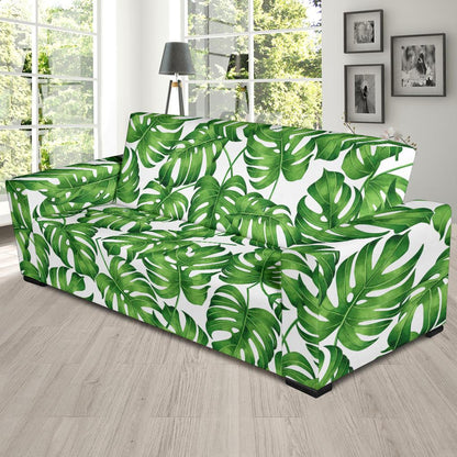 Palm Leaves Pattern Print Design PL08 Sofa Slipcover-JORJUNE.COM