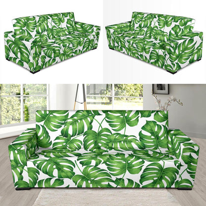 Palm Leaves Pattern Print Design PL08 Sofa Slipcover-JORJUNE.COM