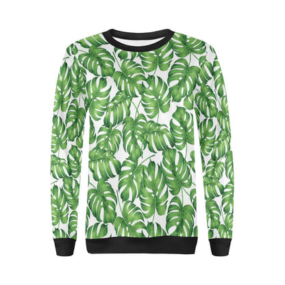 Palm Leaves Pattern Print Design PL08 Women Long Sleeve Sweatshirt-JorJune