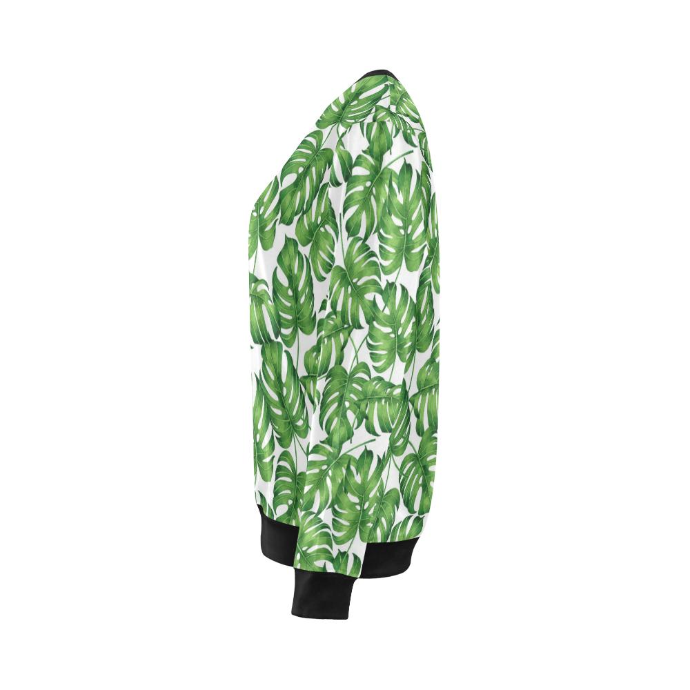 Palm Leaves Pattern Print Design PL08 Women Long Sleeve Sweatshirt-JorJune