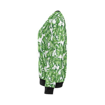 Palm Leaves Pattern Print Design PL08 Women Long Sleeve Sweatshirt-JorJune