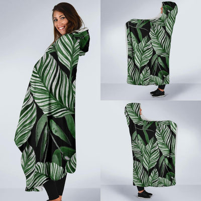 Palm Leaves Pattern Print Design PL09 Hooded Blanket-JORJUNE.COM