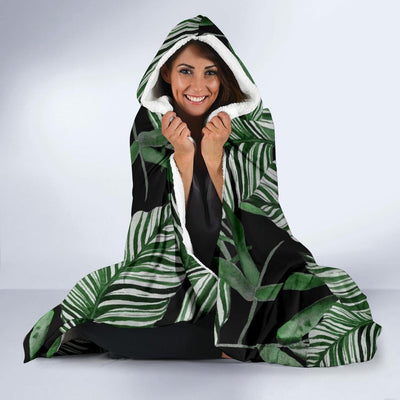 Palm Leaves Pattern Print Design PL09 Hooded Blanket-JORJUNE.COM