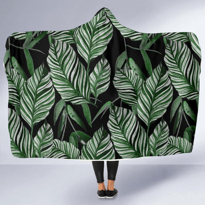 Palm Leaves Pattern Print Design PL09 Hooded Blanket-JORJUNE.COM