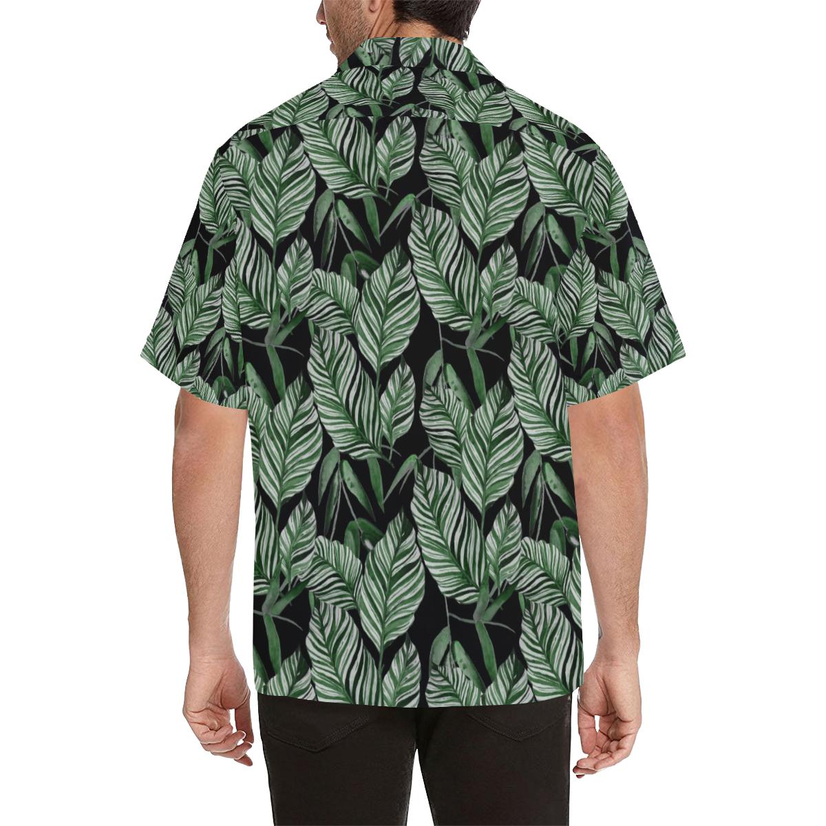 Palm Leaves Pattern Print Design PL09 Men Hawaiian Shirt-JorJune