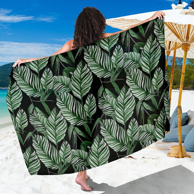 Palm Leaves Pattern Print Design PL09 Sarong Pareo Wrap-JORJUNE.COM