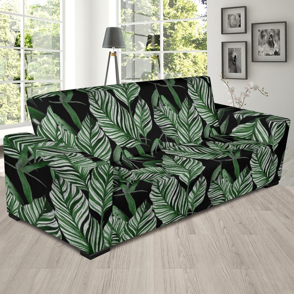 Palm Leaves Pattern Print Design PL09 Sofa Slipcover-JORJUNE.COM