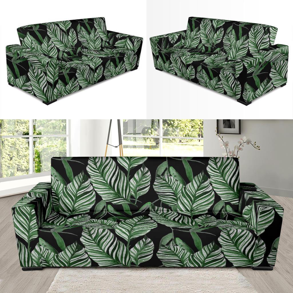 Palm Leaves Pattern Print Design PL09 Sofa Slipcover-JORJUNE.COM