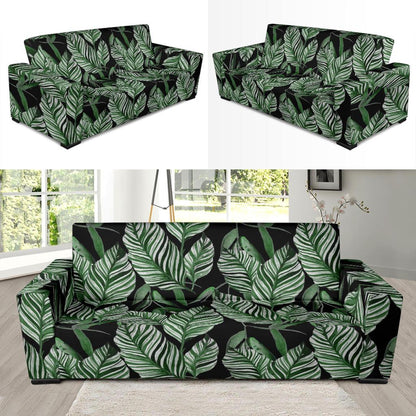 Palm Leaves Pattern Print Design PL09 Sofa Slipcover-JORJUNE.COM
