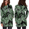 Palm Leaves Pattern Print Design PL09 Women Hoodie Dress