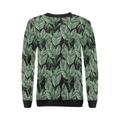 Palm Leaves Pattern Print Design PL09 Women Long Sleeve Sweatshirt-JorJune