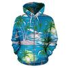 Palm Tree Beach All Over Zip Up Hoodie