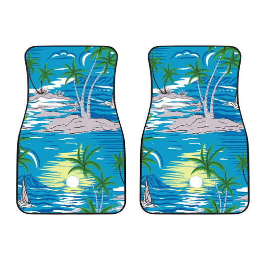 Palm Tree Beach Car Floor Mats