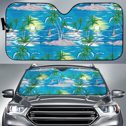 Palm Tree Beach Car Sun Shade-JorJune