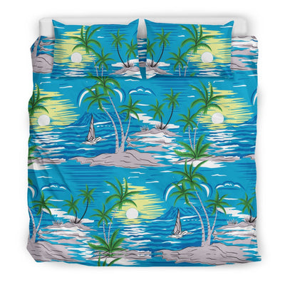 Palm Tree Beach Duvet Cover Bedding Set