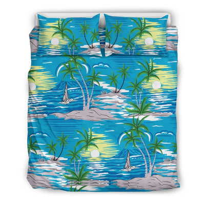 Palm Tree Beach Duvet Cover Bedding Set