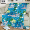 Palm Tree Beach Fleece Blanket