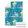 Palm Tree Beach Fleece Blanket