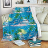 Palm Tree Beach Fleece Blanket