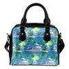 Palm Tree Beach Leather Shoulder Handbag