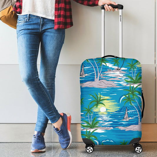 Palm Tree Beach Luggage Cover Protector