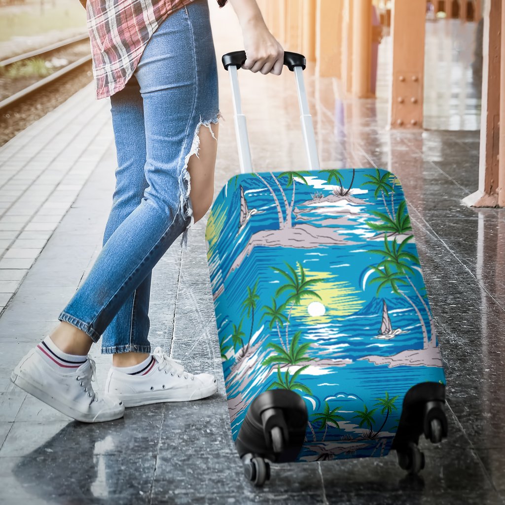 Palm Tree Beach Luggage Cover Protector