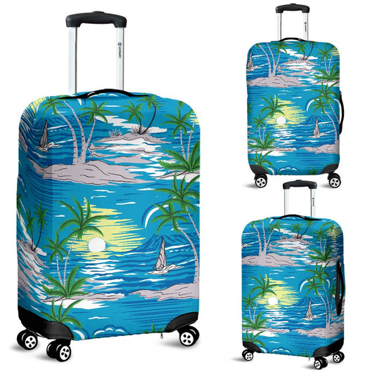 Palm Tree Beach Luggage Cover Protector